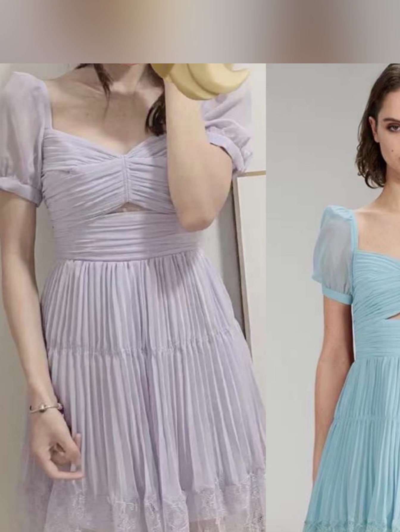 Self-Portrait Lilac Puff Sleeve Party Dress